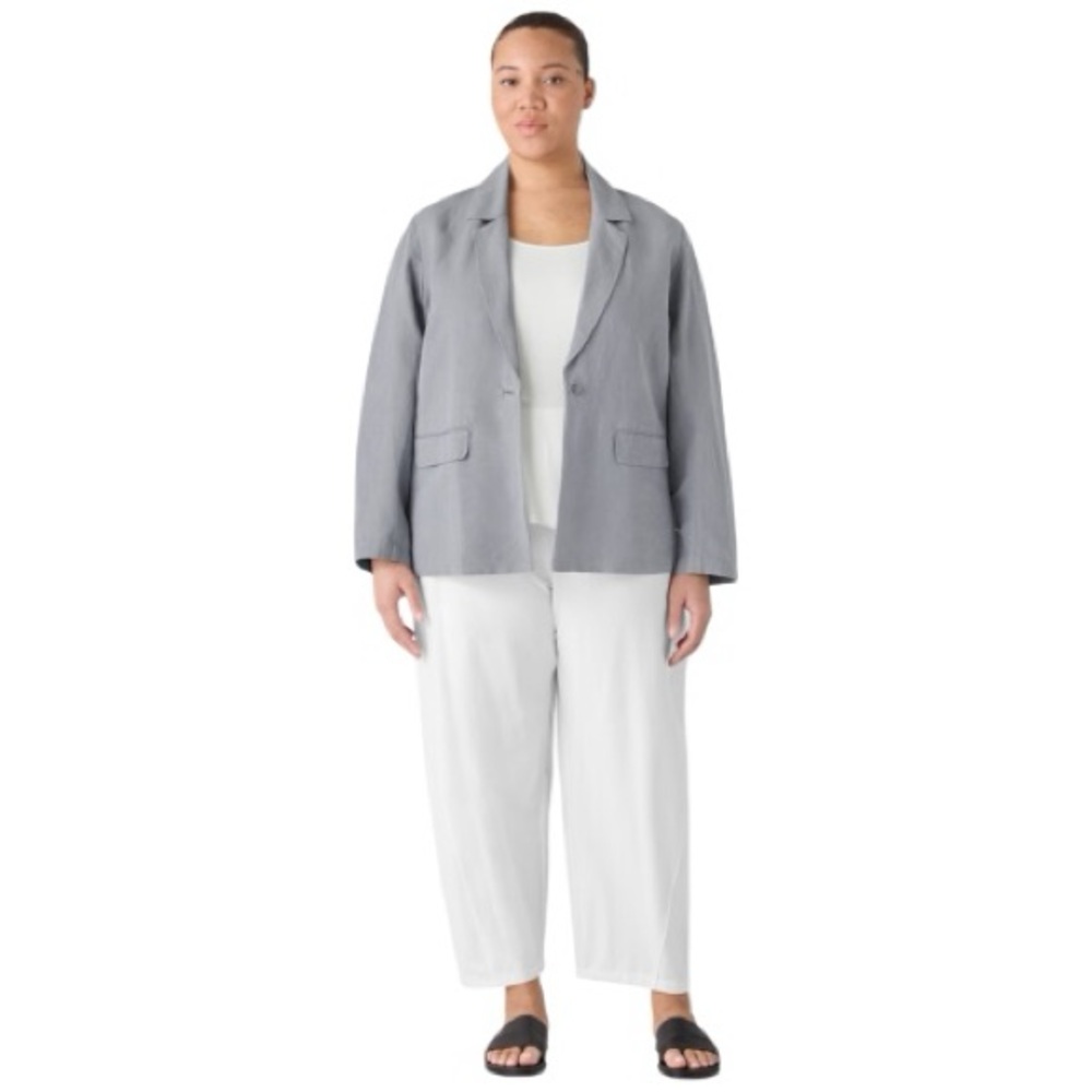 NWT Eileen Fisher White Washable Stretch Crepe Lantern Pants - Size XL